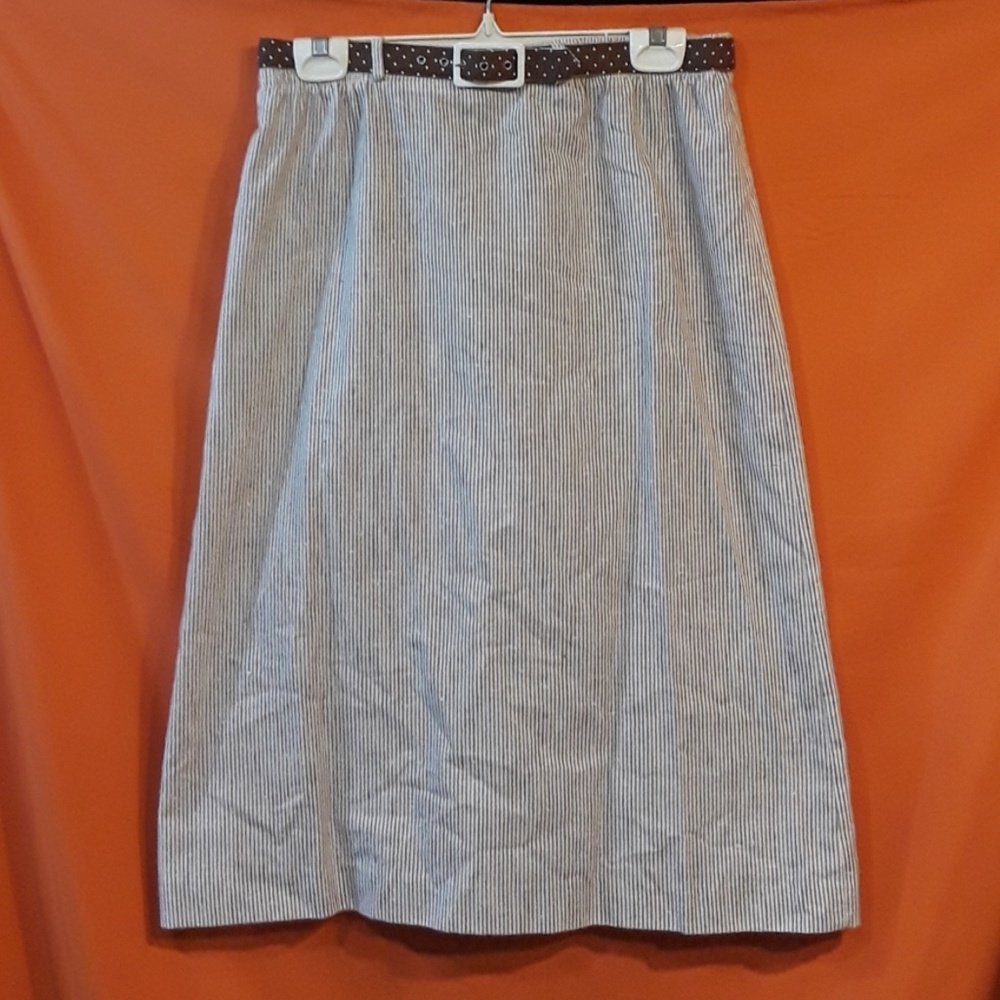 Cream and brown stripe skirt